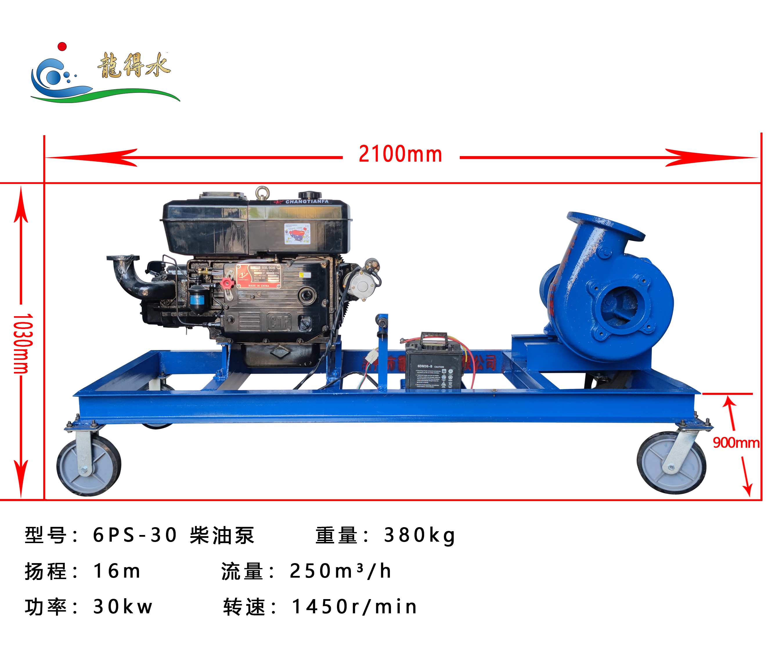 6PS-30 Diesel Engine Horizontal Pump